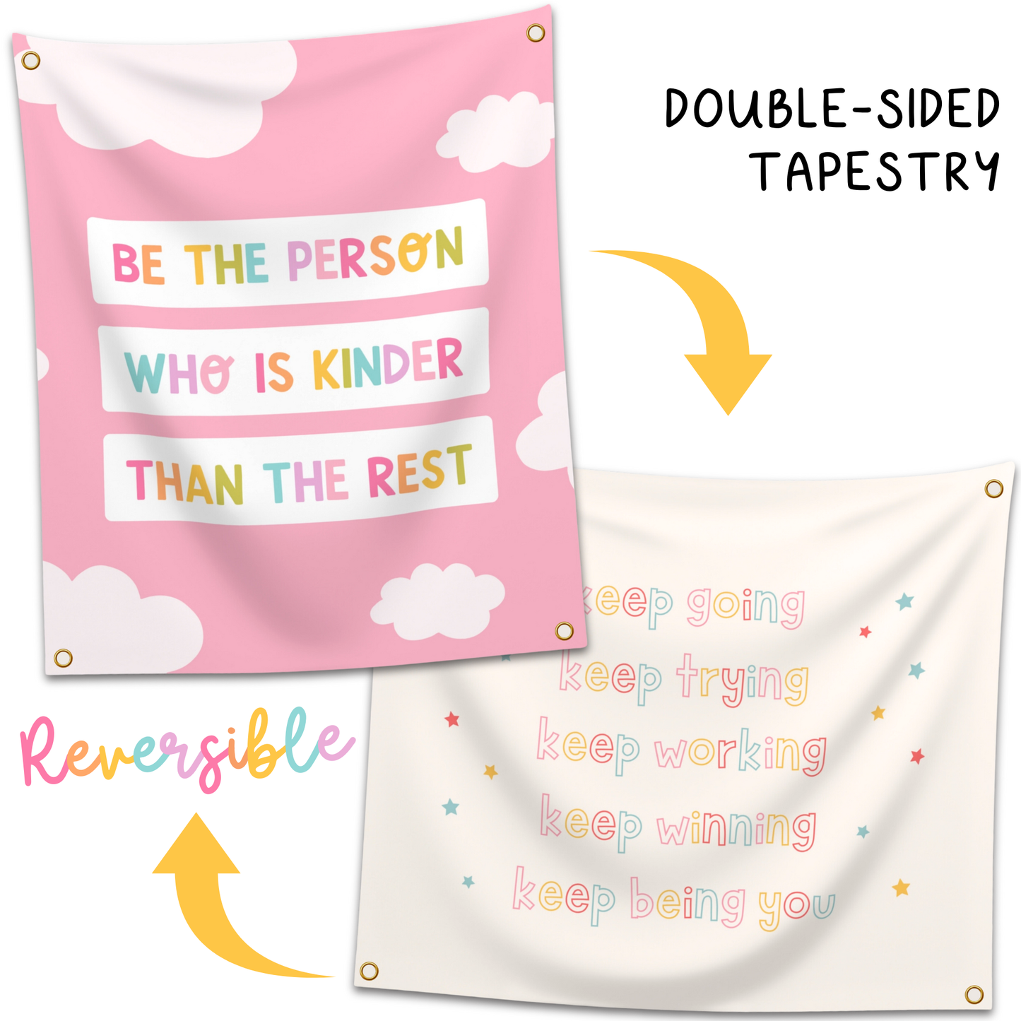 "Keep Going"  Reversible Inspirational Tapestry