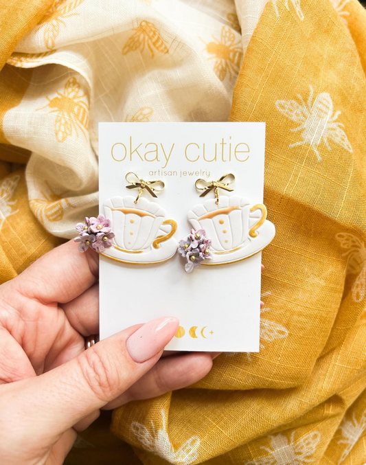 High Tea Clay Earrings