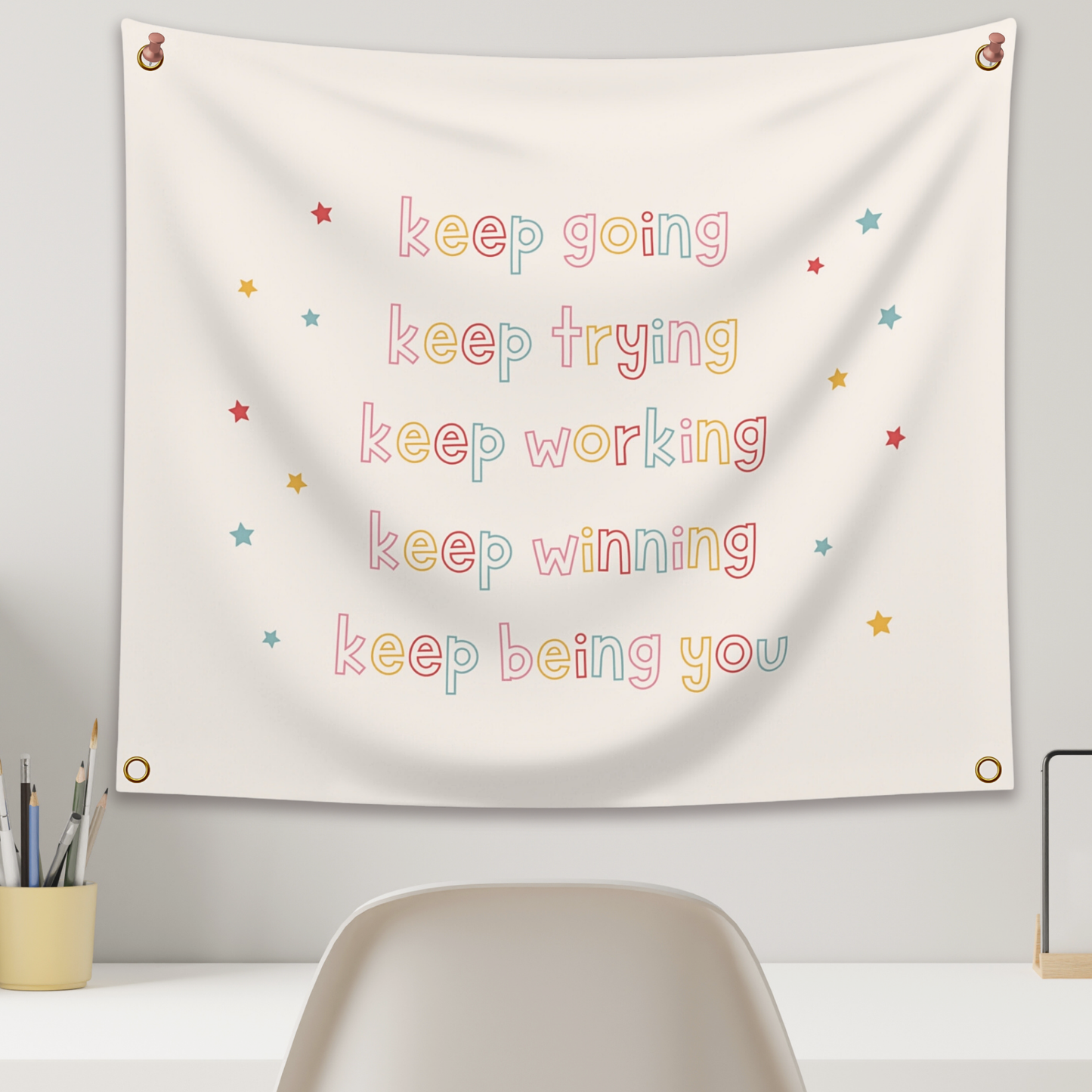 "Keep Going"  Reversible Inspirational Tapestry