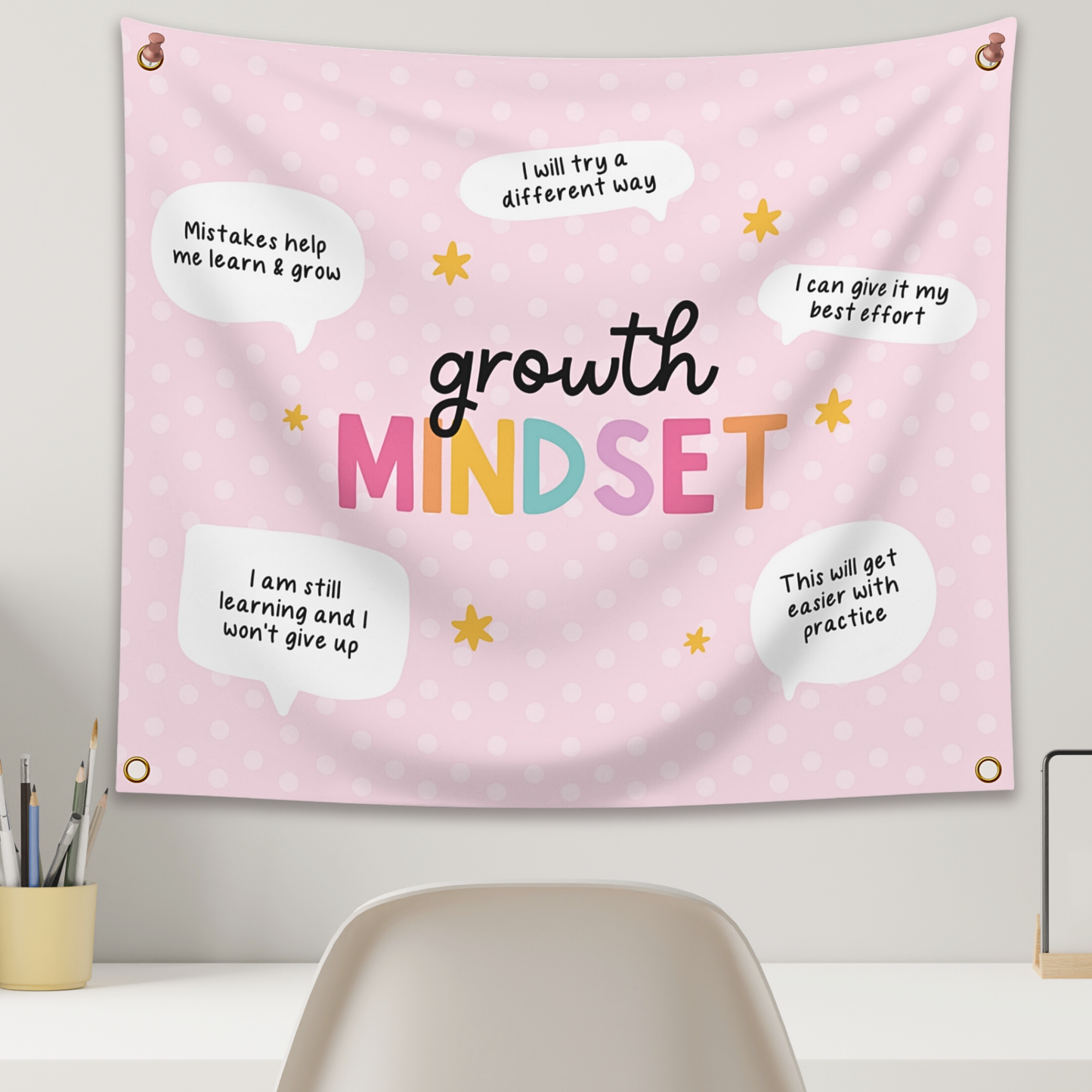 "Growth Mindset" Reversible Classroom Tapestry