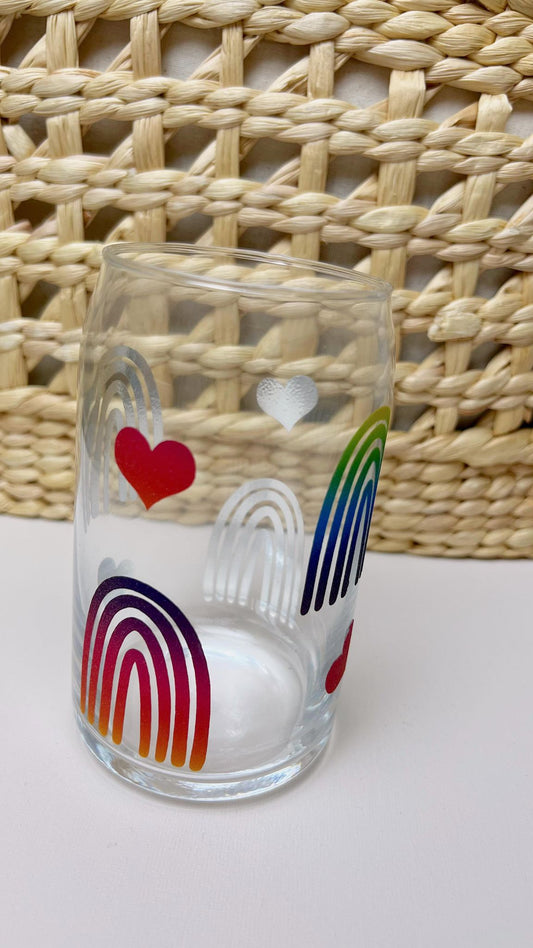 Colorful Rainbow Glass Can