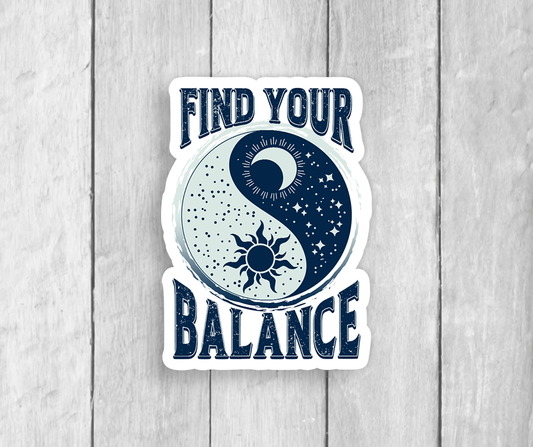 Find Your Balance Vinyl Sticker